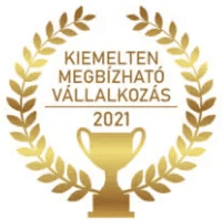 Kiemelten megbízható vállalkozás 2021 jelvény