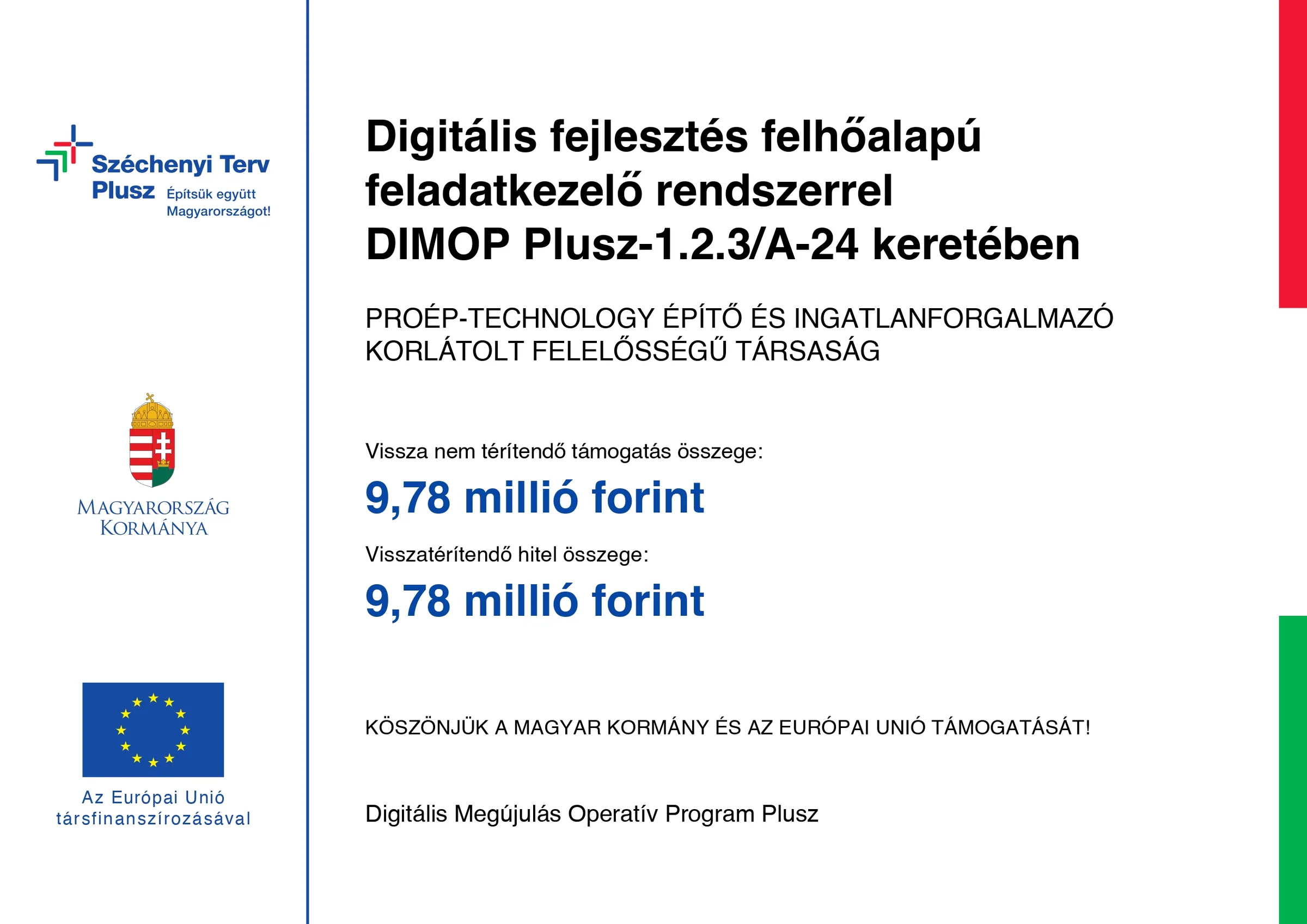 DIMOP Plusz-1.2.3/A-24-00063/25 projekttábla