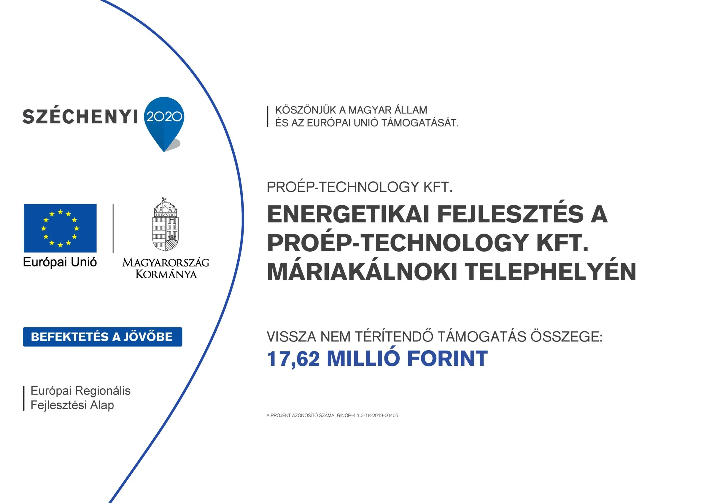 GINOP-4.1.2-18-2019-00405 projekttábla